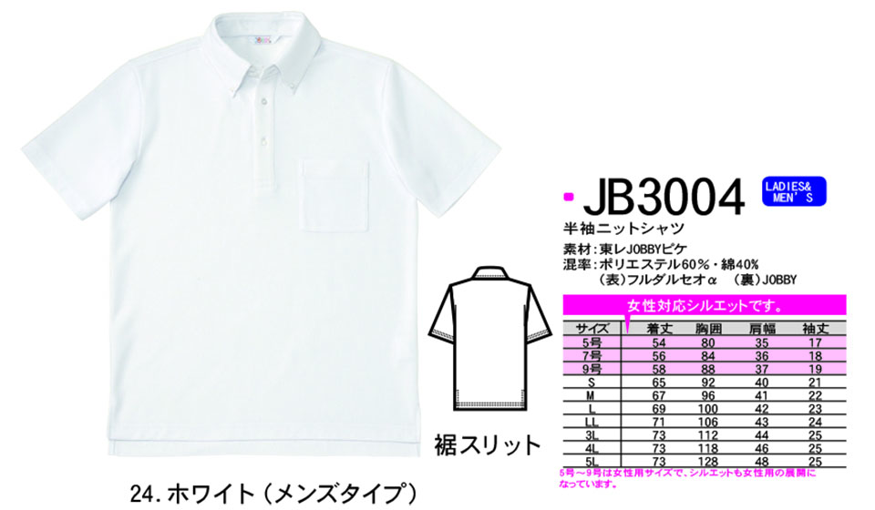 NAKATSUKA (中塚被服) 作業服  (ディスカウント商品)　JB3004/半袖ニットシャツ